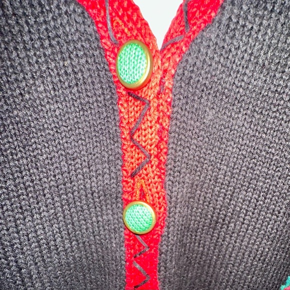 VINTAGE Ugly Christmas Tree Sweater Vest Lrg Holiday Grandma CottageCore Novelty - Picture 6 of 7